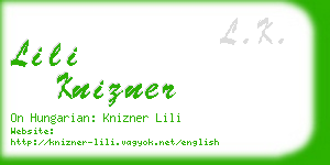 lili knizner business card